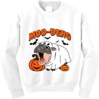 Funny Moo Deng Halloween Boo Ghost Costume Moo Deng Lover Kids Sweatshirt