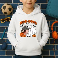 Funny Moo Deng Halloween Boo Ghost Costume Moo Deng Lover Kids Hoodie