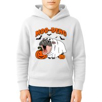 Funny Moo Deng Halloween Boo Ghost Costume Moo Deng Lover Kids Hoodie