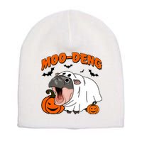 Funny Moo Deng Halloween Boo Ghost Costume Moo Deng Lover Short Acrylic Beanie