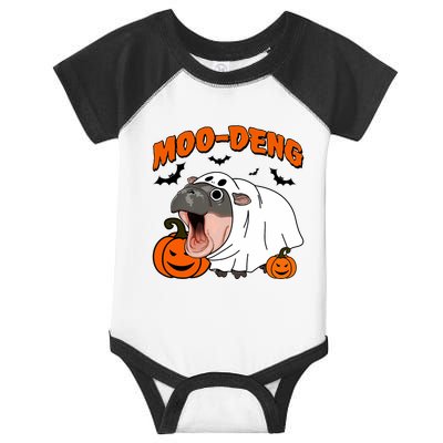 Funny Moo Deng Halloween Boo Ghost Costume Moo Deng Lover Infant Baby Jersey Bodysuit