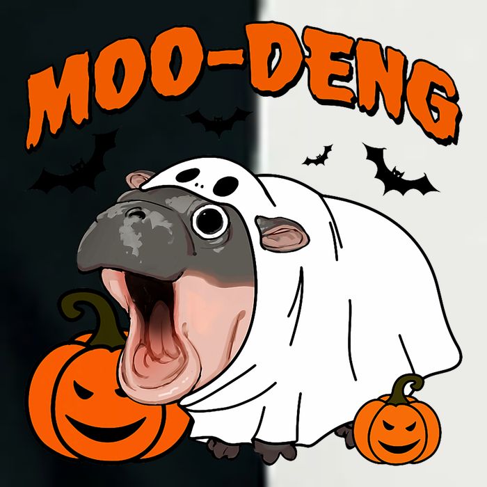 Funny Moo Deng Halloween Boo Ghost Costume Moo Deng Lover Infant Baby Jersey Bodysuit
