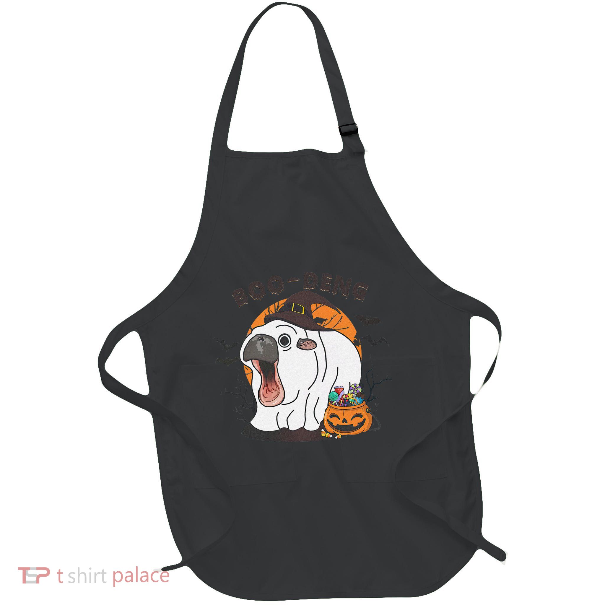 Funny Moo Deng Pumpkin Halloween Costumes Pygmy Hippopotamus Gift Full-Length Apron With Pockets