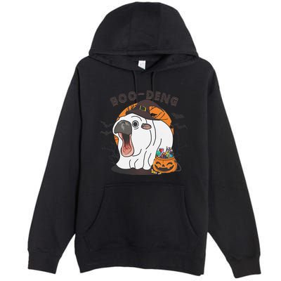 Funny Moo Deng Pumpkin Halloween Costumes Pygmy Hippopotamus Gift Premium Pullover Hoodie