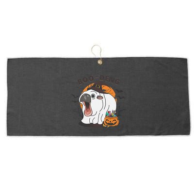 Funny Moo Deng Pumpkin Halloween Costumes Pygmy Hippopotamus Gift Large Microfiber Waffle Golf Towel