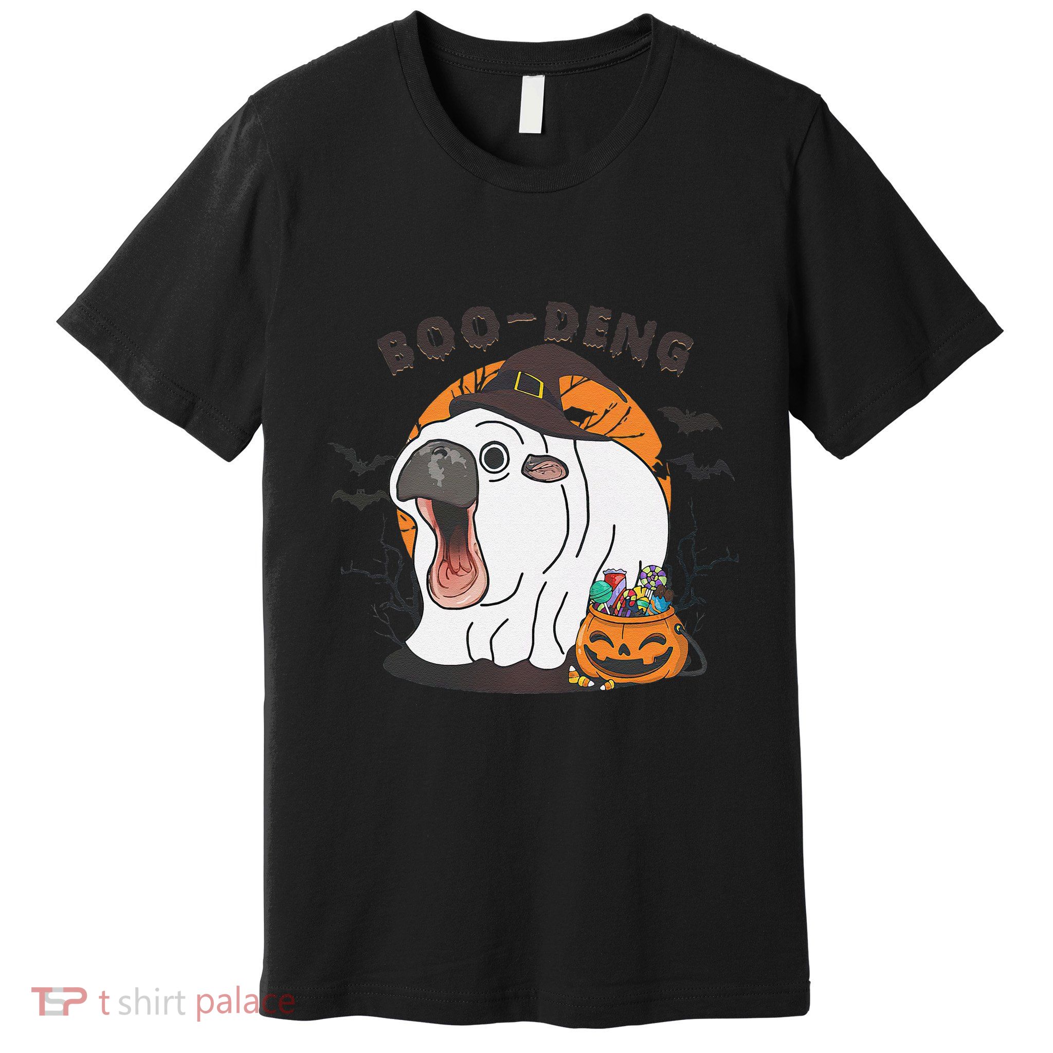 Funny Moo Deng Pumpkin Halloween Costumes Pygmy Hippopotamus Gift Premium T-Shirt