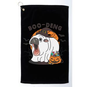 Funny Moo Deng Pumpkin Halloween Costumes Pygmy Hippopotamus Gift Platinum Collection Golf Towel