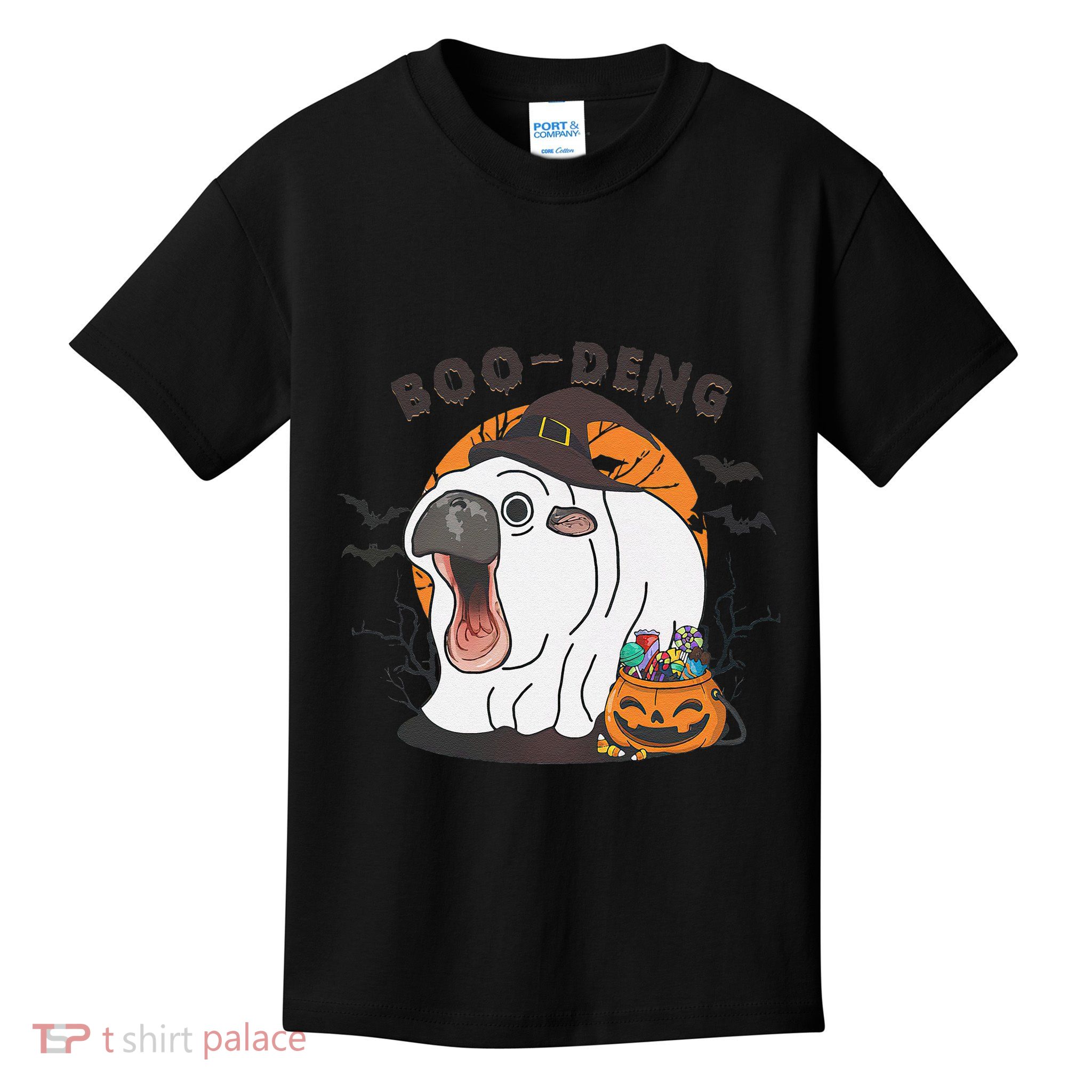 Funny Moo Deng Pumpkin Halloween Costumes Pygmy Hippopotamus Gift Kids T-Shirt
