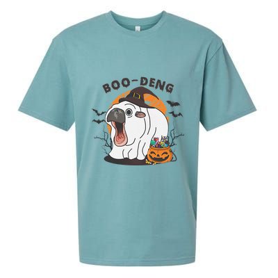 Funny Moo Deng Pumpkin Halloween Costumes Pygmy Hippopotamus Gift Sueded Cloud Jersey T-Shirt