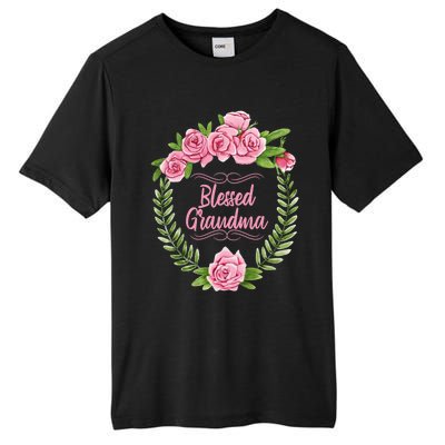 Floral Mothers Day Meaningful Gift With Blessed Grandma Design Meaningful Gift Tall Fusion ChromaSoft Performance T-Shirt