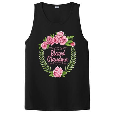 Floral Mothers Day Meaningful Gift With Blessed Grandma Design Meaningful Gift PosiCharge Competitor Tank