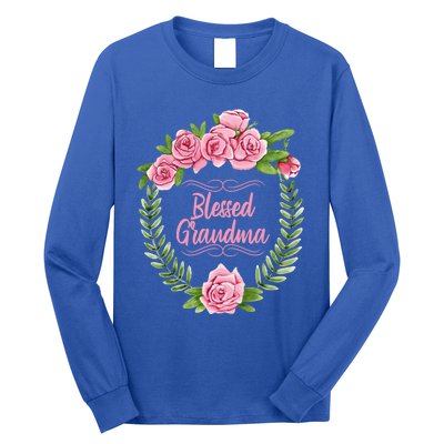 Floral Mothers Day Meaningful Gift With Blessed Grandma Design Meaningful Gift Long Sleeve Shirt