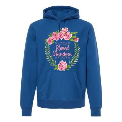 Floral Mothers Day Meaningful Gift With Blessed Grandma Design Meaningful Gift Premium Hoodie