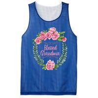 Floral Mothers Day Meaningful Gift With Blessed Grandma Design Meaningful Gift Mesh Reversible Basketball Jersey Tank