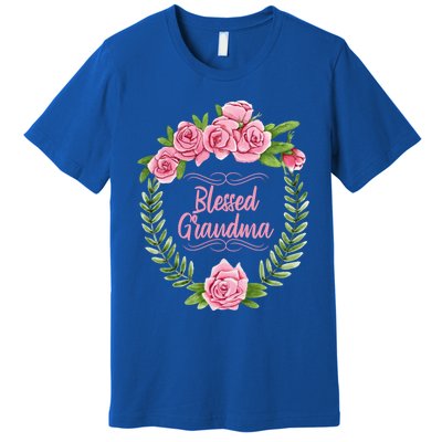 Floral Mothers Day Meaningful Gift With Blessed Grandma Design Meaningful Gift Premium T-Shirt