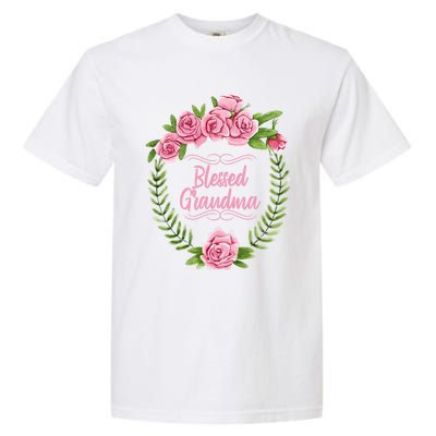 Floral Mothers Day Meaningful Gift With Blessed Grandma Design Meaningful Gift Garment-Dyed Heavyweight T-Shirt