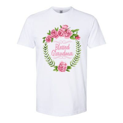 Floral Mothers Day Meaningful Gift With Blessed Grandma Design Meaningful Gift Softstyle CVC T-Shirt