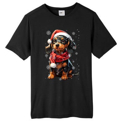 Funny Merry Doxie Christmas Dachshund Xmas Pajama Gift Tall Fusion ChromaSoft Performance T-Shirt