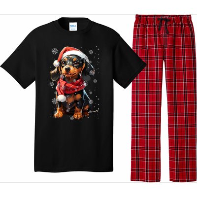 Funny Merry Doxie Christmas Dachshund Xmas Pajama Gift Pajama Set