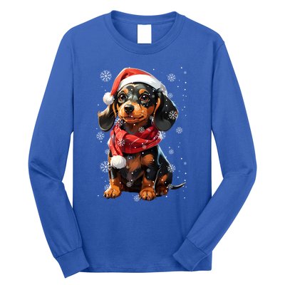 Funny Merry Doxie Christmas Dachshund Xmas Pajama Gift Long Sleeve Shirt