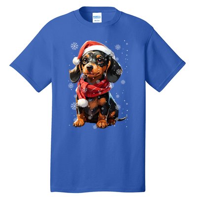 Funny Merry Doxie Christmas Dachshund Xmas Pajama Gift Tall T-Shirt