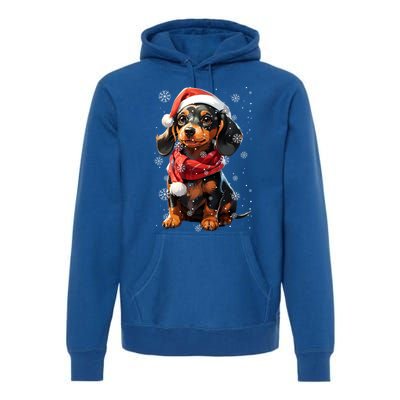 Funny Merry Doxie Christmas Dachshund Xmas Pajama Gift Premium Hoodie