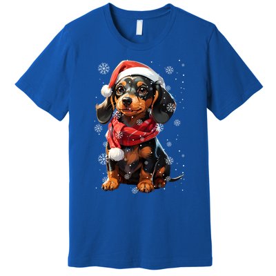 Funny Merry Doxie Christmas Dachshund Xmas Pajama Gift Premium T-Shirt