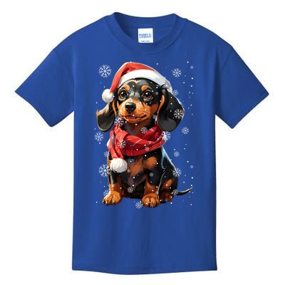 Funny Merry Doxie Christmas Dachshund Xmas Pajama Gift Kids T-Shirt