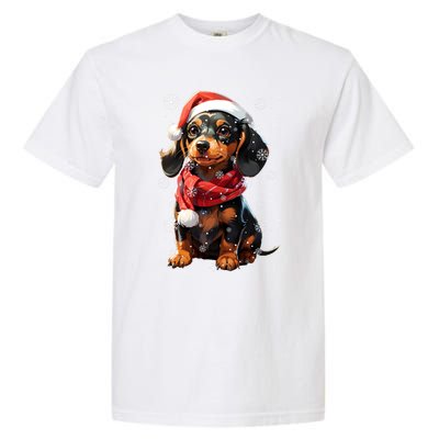 Funny Merry Doxie Christmas Dachshund Xmas Pajama Gift Garment-Dyed Heavyweight T-Shirt