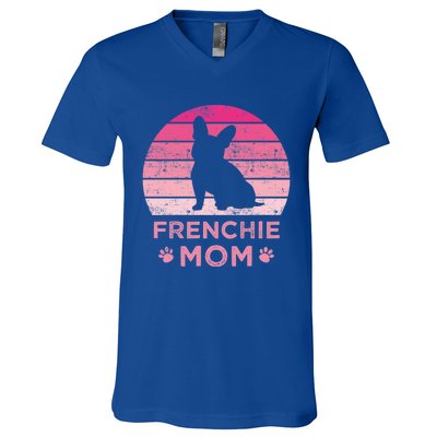 Frenchie Mom Dog Moms Mamma French Bulldog Cute Gift V-Neck T-Shirt