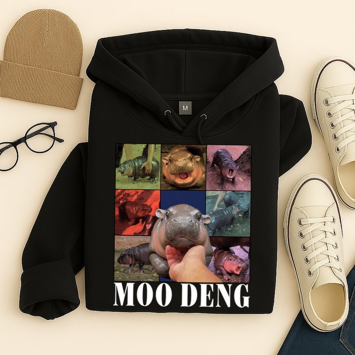 Funny Moo Deng Baby Pygmy Hippo Cute Zoo For Family Hoodie