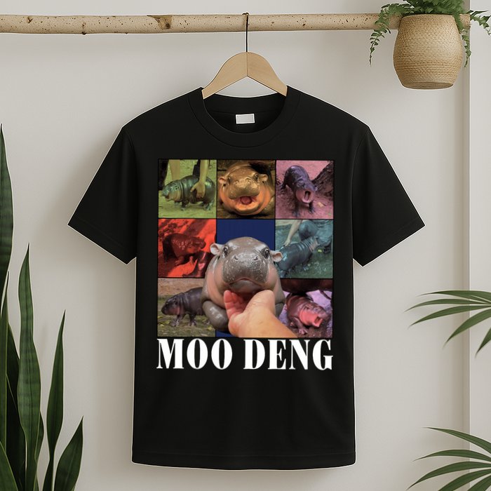 Funny Moo Deng Baby Pygmy Hippo Cute Zoo For Family T-Shirt