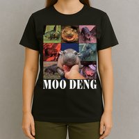Funny Moo Deng Baby Pygmy Hippo Cute Zoo For Family T-Shirt