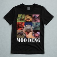 Funny Moo Deng Baby Pygmy Hippo Cute Zoo For Family T-Shirt