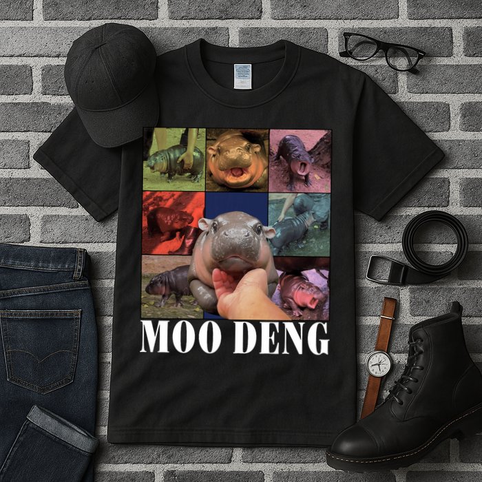 Funny Moo Deng Baby Pygmy Hippo Cute Zoo For Family Tall T-Shirt