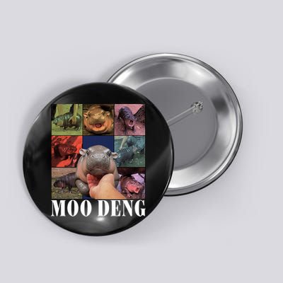 Funny Moo Deng Baby Pygmy Hippo Cute Zoo For Family Button