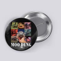 Funny Moo Deng Baby Pygmy Hippo Cute Zoo For Family Button