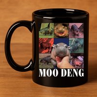 Funny Moo Deng Baby Pygmy Hippo Cute Zoo For Family 11oz C Handle Ceramic Mug