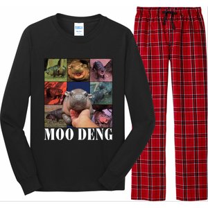 Funny Moo Deng Baby Pygmy Hippo Cute Zoo For Family Long Sleeve Pajama Set