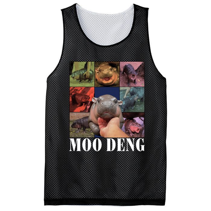 Funny Moo Deng Baby Pygmy Hippo Cute Zoo For Family Mesh Reversible Basketball Jersey Tank