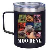 Funny Moo Deng Baby Pygmy Hippo Cute Zoo For Family 12oz Stainless Steel Coffee Mug