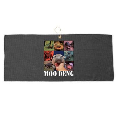 Funny Moo Deng Baby Pygmy Hippo Cute Zoo For Family Large Microfiber Waffle Golf Towel
