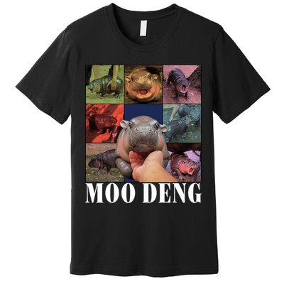 Funny Moo Deng Baby Pygmy Hippo Cute Zoo For Family Premium T-Shirt