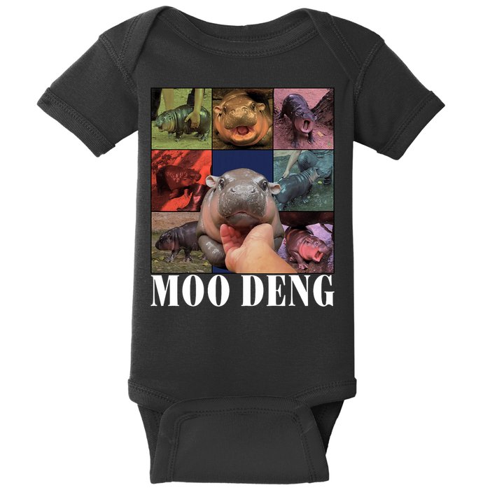 Funny Moo Deng Baby Pygmy Hippo Cute Zoo For Family Baby Bodysuit