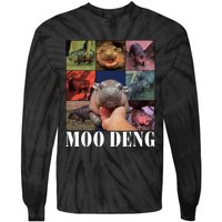 Funny Moo Deng Baby Pygmy Hippo Cute Zoo For Family Tie-Dye Long Sleeve Shirt