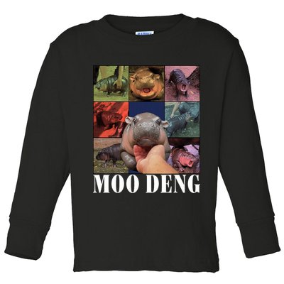 Funny Moo Deng Baby Pygmy Hippo Cute Zoo For Family Toddler Long Sleeve Shirt