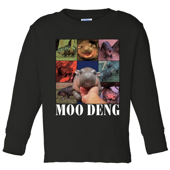 Funny Moo Deng Baby Pygmy Hippo Cute Zoo For Family Toddler Long Sleeve Shirt