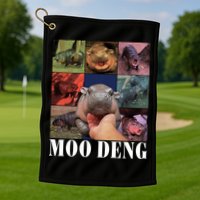 Funny Moo Deng Baby Pygmy Hippo Cute Zoo For Family Golf Towel