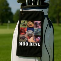 Funny Moo Deng Baby Pygmy Hippo Cute Zoo For Family Golf Towel