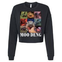 Funny Moo Deng Baby Pygmy Hippo Cute Zoo For Family Cropped Pullover Crew